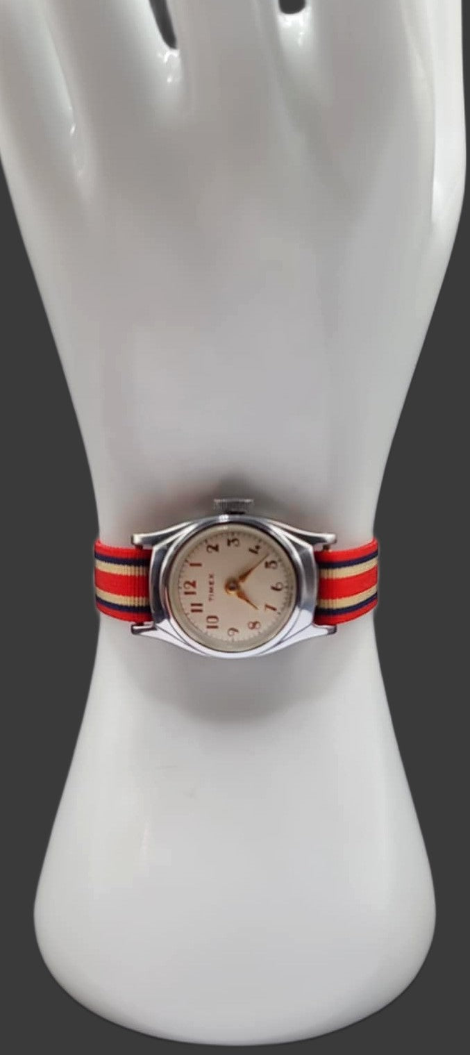 Vintage Unused New Old Stock Nylon Sport 12mm Watch Strap/Band Red-Tan-Black