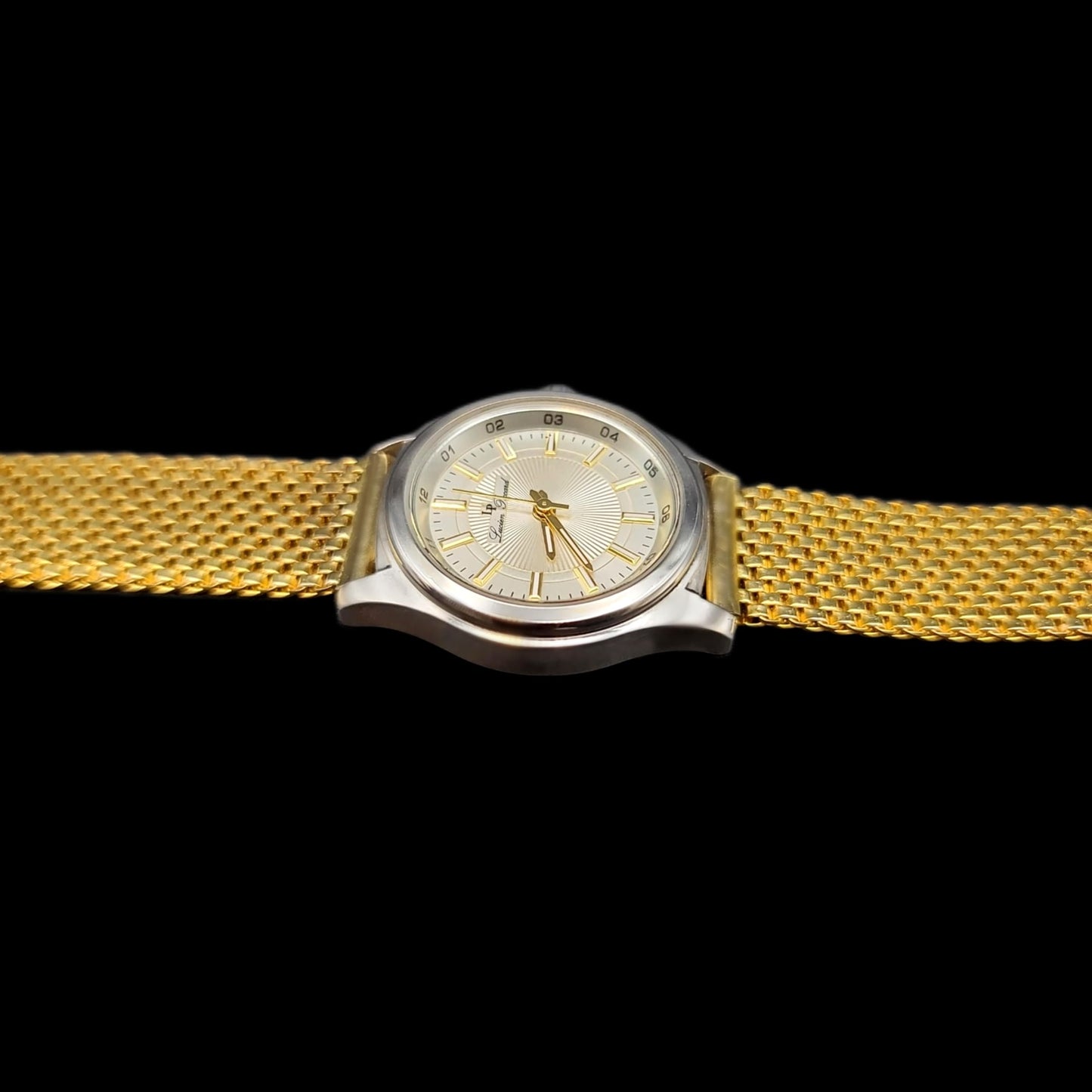 Lucien Picard 80's Vintage Classy Gold & Silver Quartz Analog Swiss Womens Watch