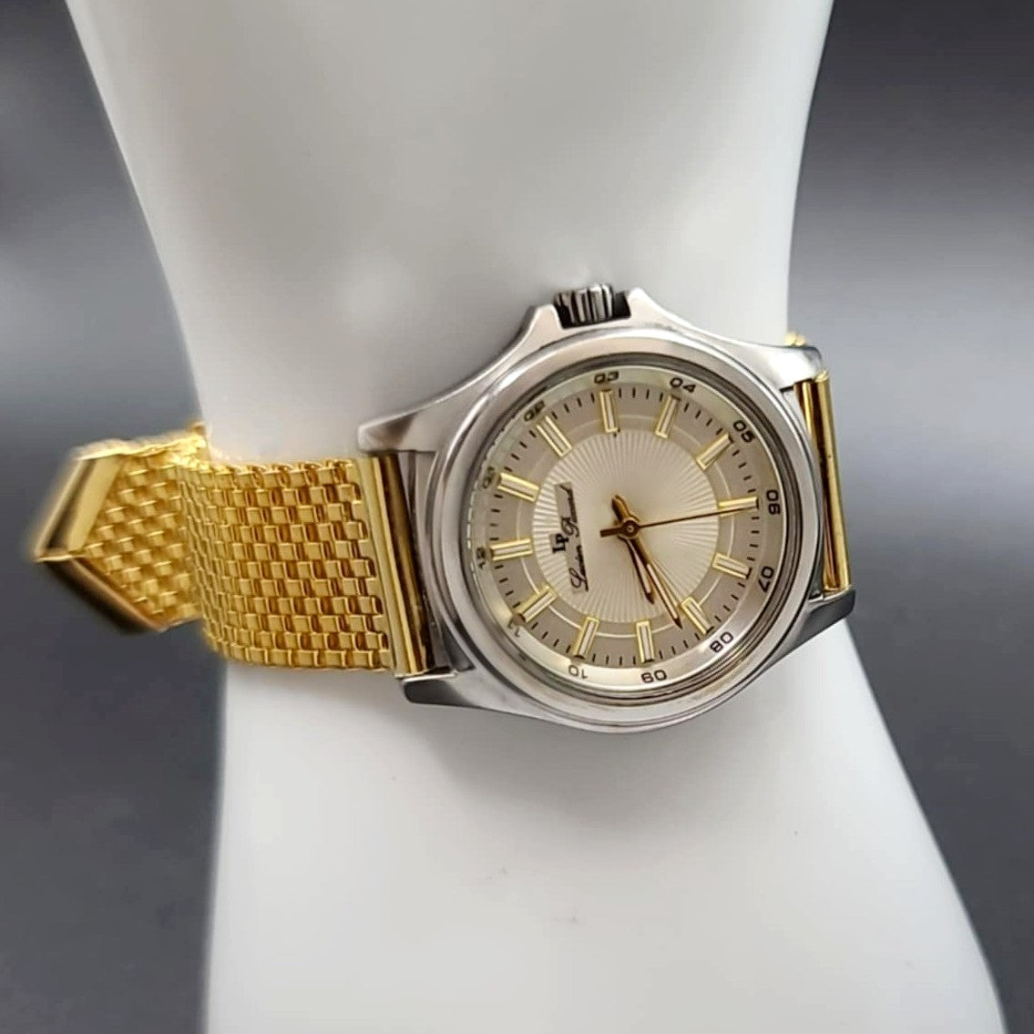 Lucien Picard 80's Vintage Classy Gold & Silver Quartz Analog Swiss Womens Watch