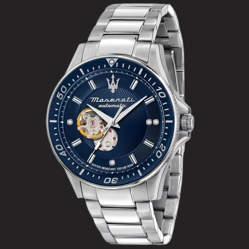 Maserati Automatic Sfida Open Heart 100M Water Resistant 24-Jewelled Mens Sport Watch-R8823140007