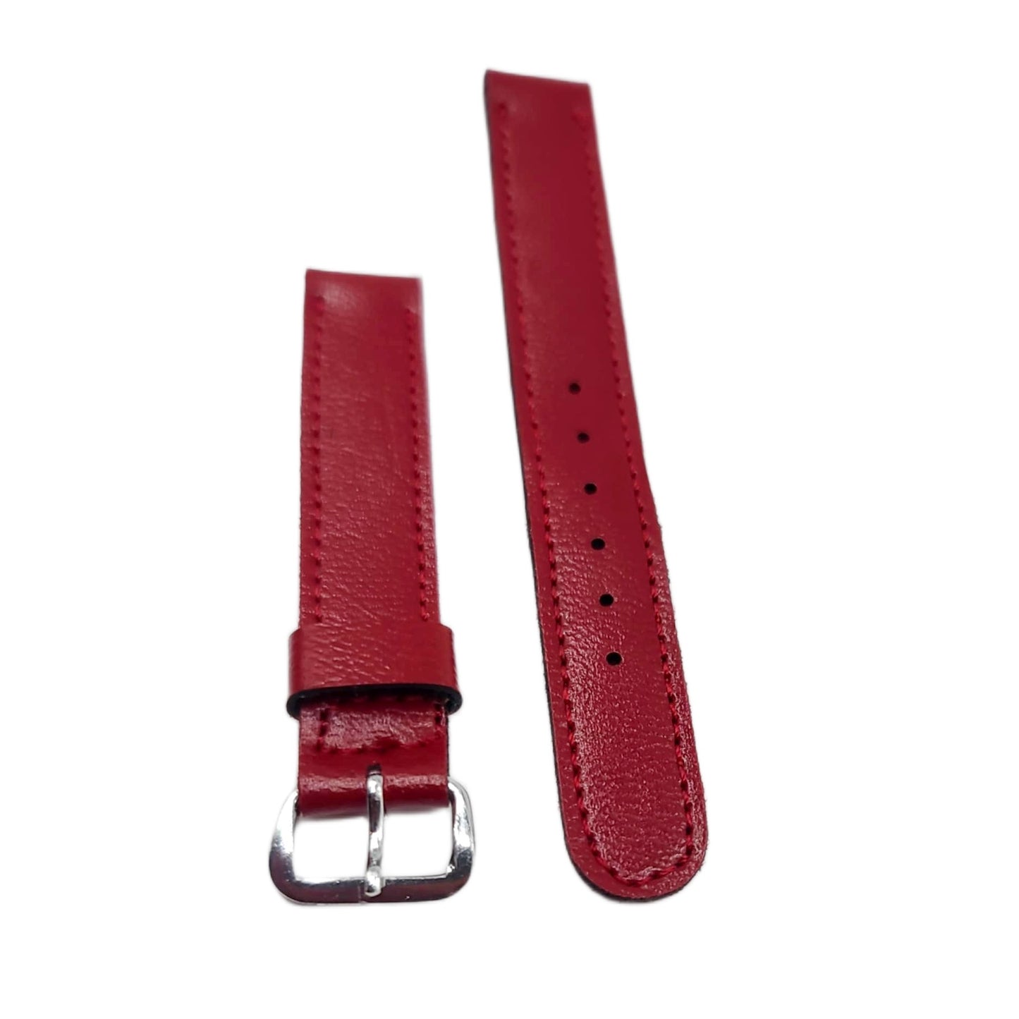 New Red Leather Retro Watch Band for 13mm Watch Lugs Ladies or Children
