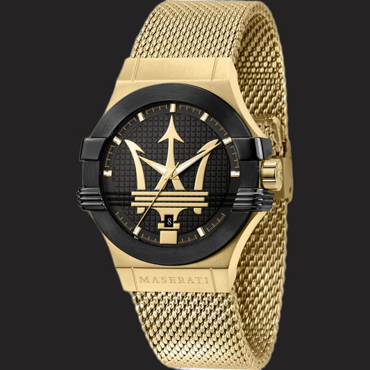 Maserati Gold Potenza Model R8853108006 Quartz Mens Watch With Date Display