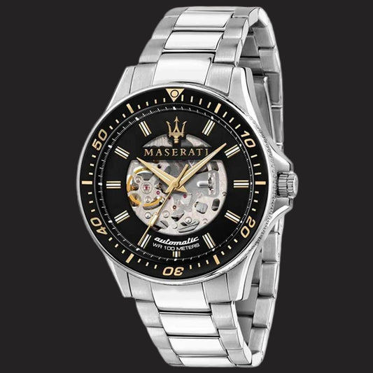 Maserati Men's Sfida Automatic Skeleton Dial Stainless Steel Watch R8823140002