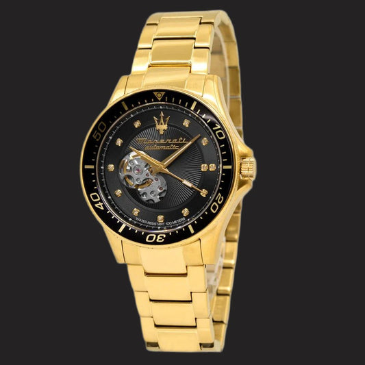 Maserati Automatic Sfida Open Heart 100M Water Resistant 24-Jewelled Mens Sport Watch R8823140003