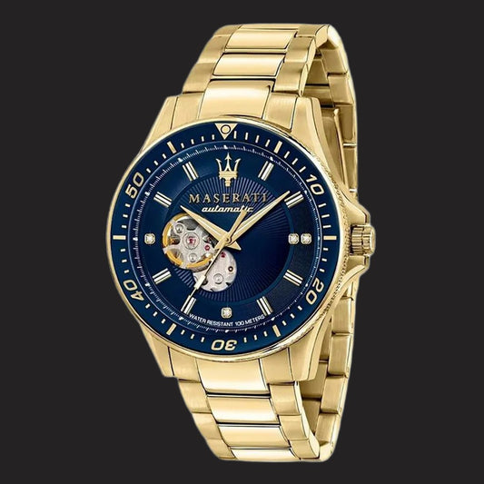 Maserati Automatic Sfida Open Heart 100M Water Resistant 24-Jewelled Mens Sport Watch-R8823140004