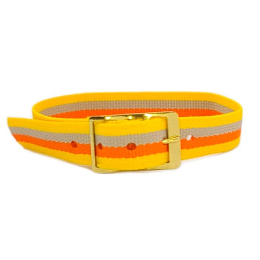 Vintage Unused New Old Stock Nylon Sport 12mm Watch Strap/Band Orange, Tan, Yellow