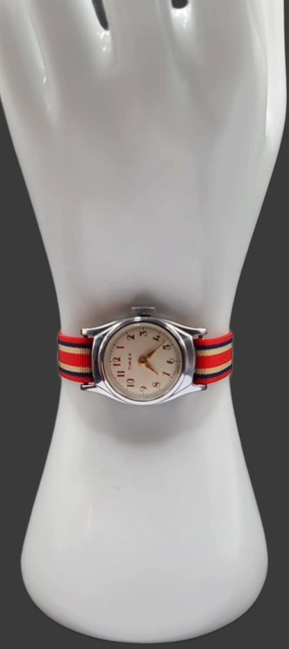 Vintage Unused New Old Stock Nylon Sport 12mm Watch Strap/Band Red-Tan-Black