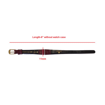 Burgundy Leather Calfskin Kreisler Brand Ladies 11mm Watch Band