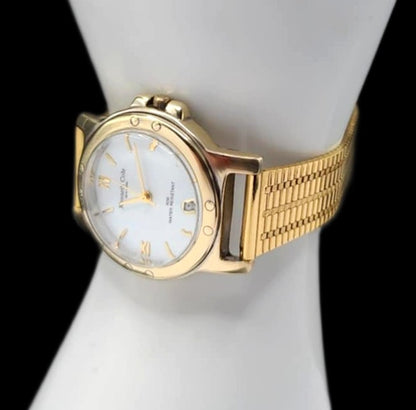 Kenneth Cole-Classy Solid Brass Restored Mens Quartz Analog Watch With Date Display