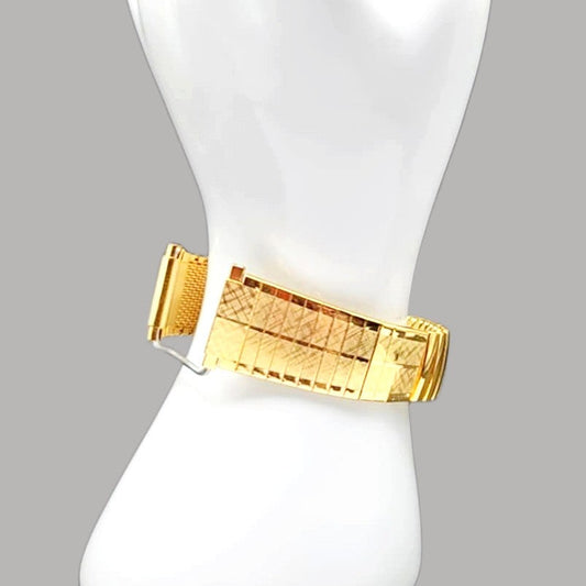 gold partial flex vintage mens watch band