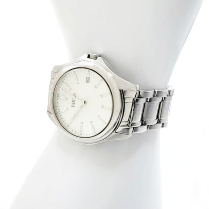 Birks Mens Classic Canadian Made Stainless Steel Analog Quartz Watch With Date Display