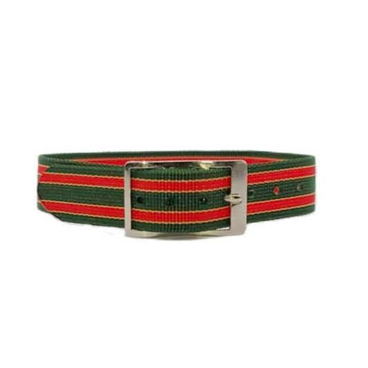 Vintage Unused New Old Stock Nylon Sport 12mm Watch Strap/Band in Red & Green