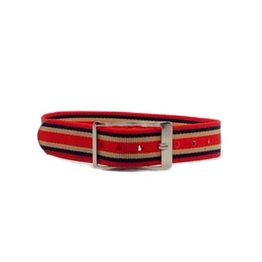 Vintage Unused New Old Stock Nylon Sport 12mm Watch Strap/Band Red-Tan-Black