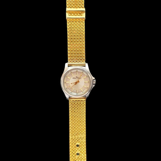 Lucien Picard 80's Vintage Classy Gold & Silver Quartz Analog Swiss Womens Watch