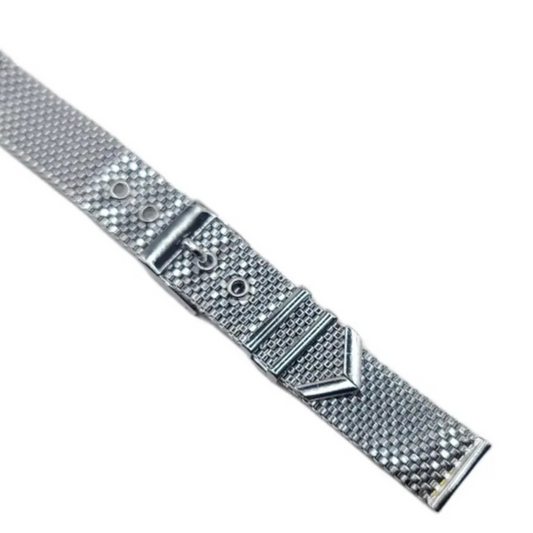 Vintage 16mm Mesh Buckle Up Watch Band/Strap-comes in silver