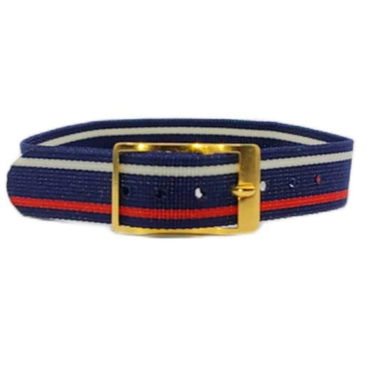 Vintage Unused New Old Stock Nylon Sport 12mm Watch Strap/Band Red, White & Blue