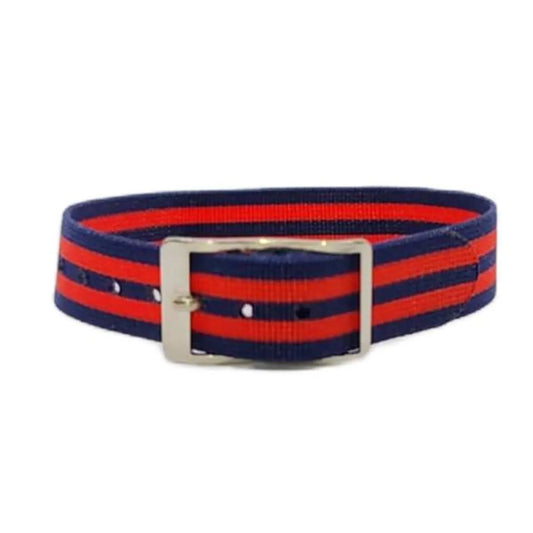Vintage Unused New Old Stock Nylon Sport 12mm Watch Strap/Band Blue Red Striped